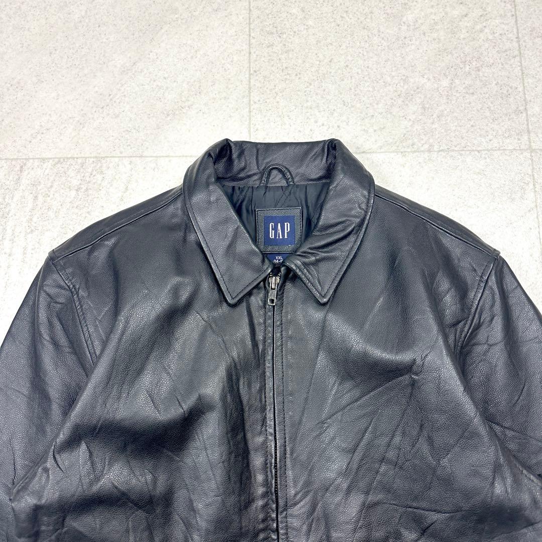 GAP】OLD GAP 本革 レザージャケット ブルゾン 90s ブラック - メルカリ