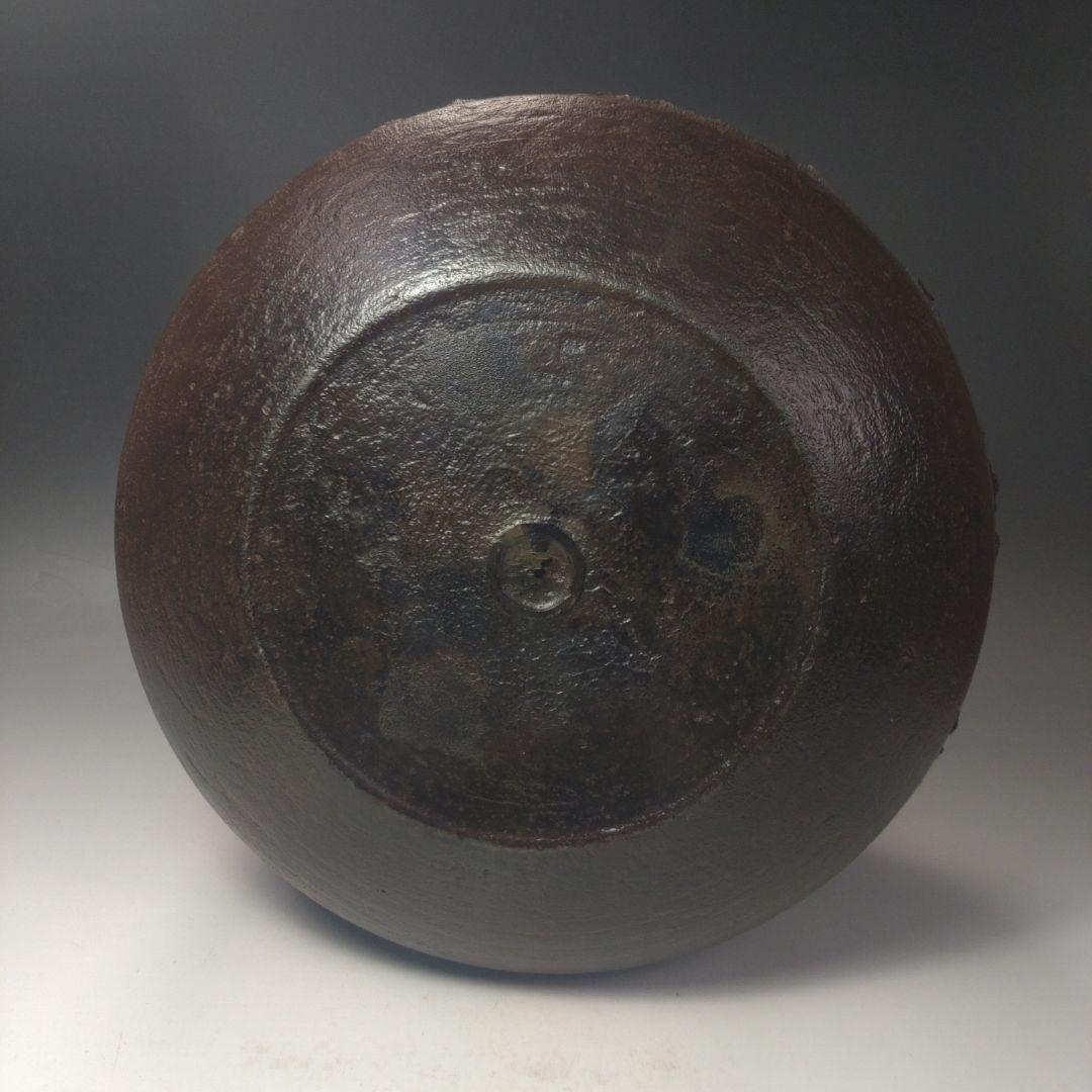 イ188 茶釜『釜師 加藤了三 』『芦屋写浜松文真形釜 共箱 環付』茶道具