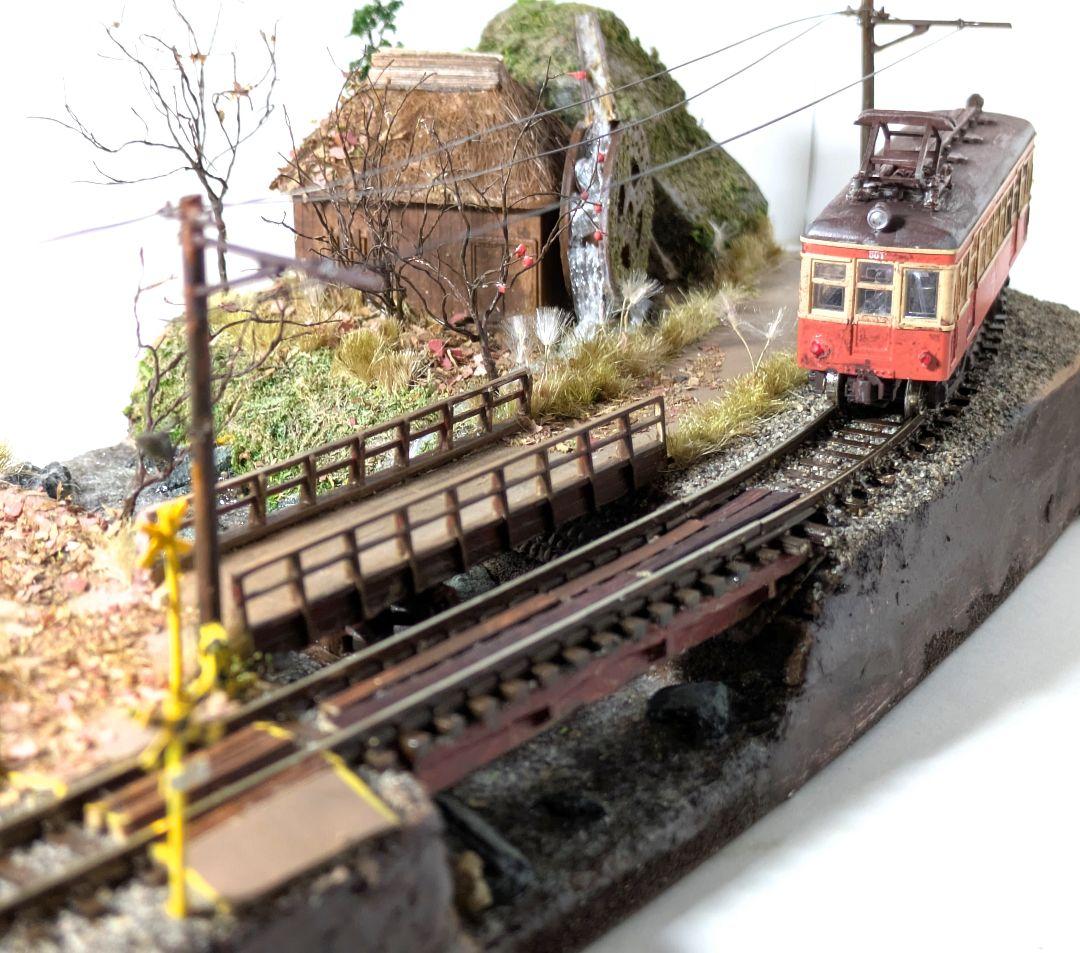 林*和様 Nゲージ・ジオラマ【貨車を繋いだ地鉄電車・秋】※車両付き