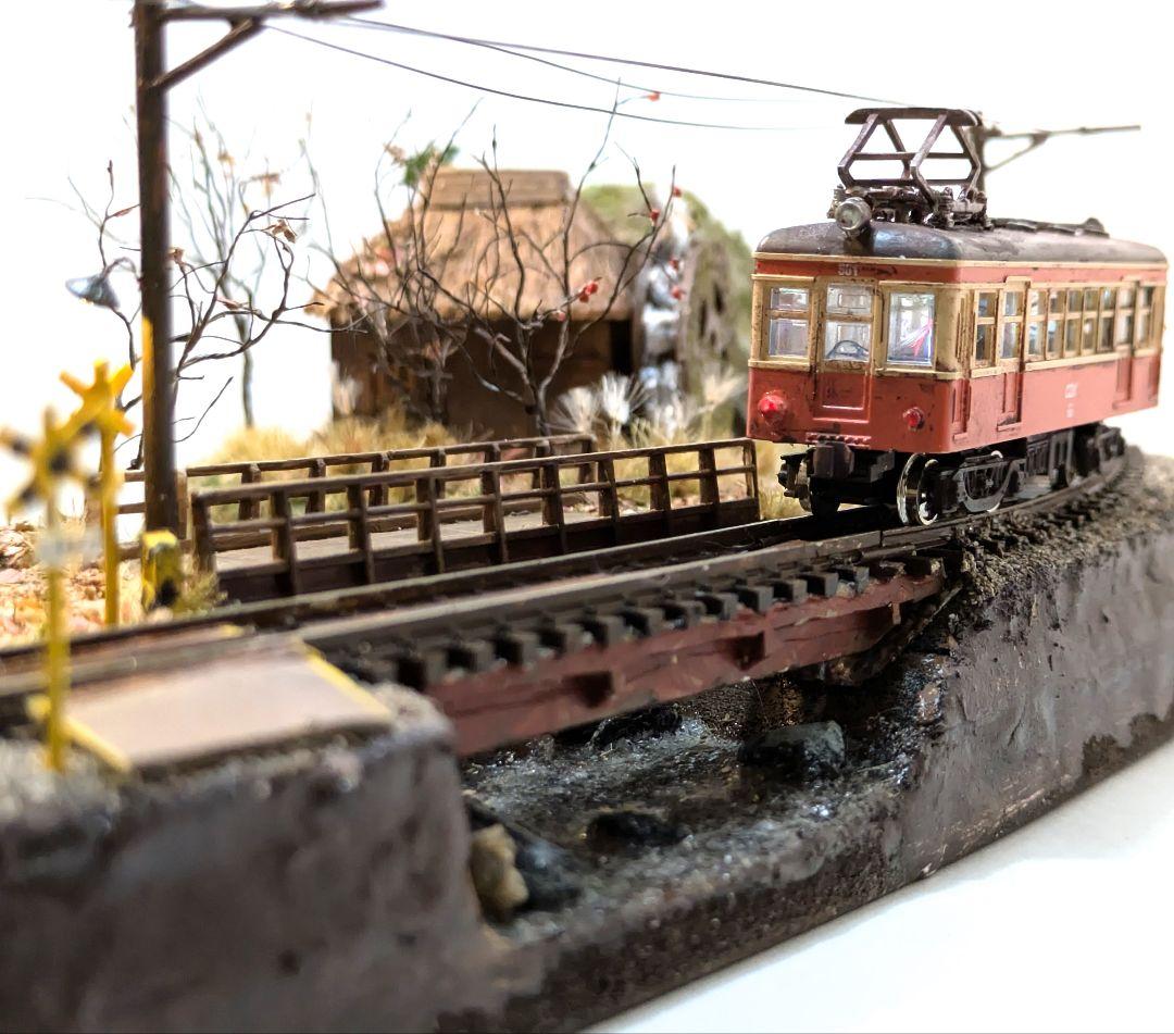 林*和様 Nゲージ・ジオラマ【貨車を繋いだ地鉄電車・秋】※車両付き