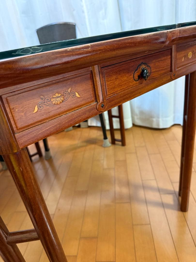 【最終お値下げ】アンティーク調 五角形ダイニングテーブル 木製 直接引き取り可