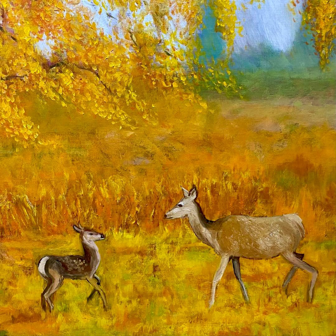 巨匠の肉筆模写 アンティーク調 ゴールド額縁、ガラス入りF10号保田三