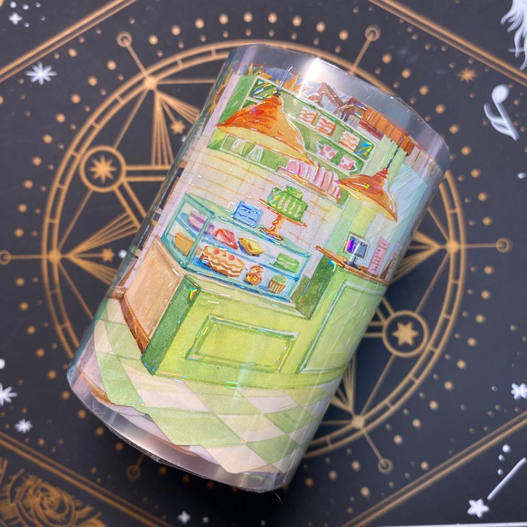 9103】海外 マステ 3/5/巻 貝殻光マスキングテープベーカー お店背景系