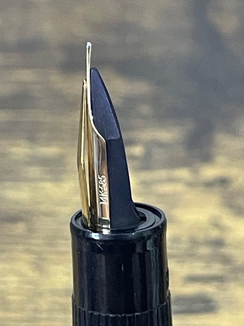 試筆のみ 初代 ジャスタス 14金 ゴールド 万年筆 パイロット 嵌合式 中字