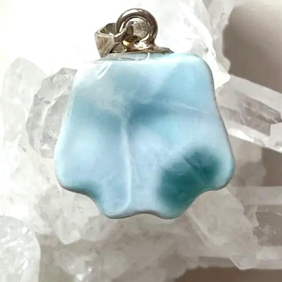 ピカピカ様♥️ラリマー 肉球＆シトリン猫ちゃん天然石ブレスレット