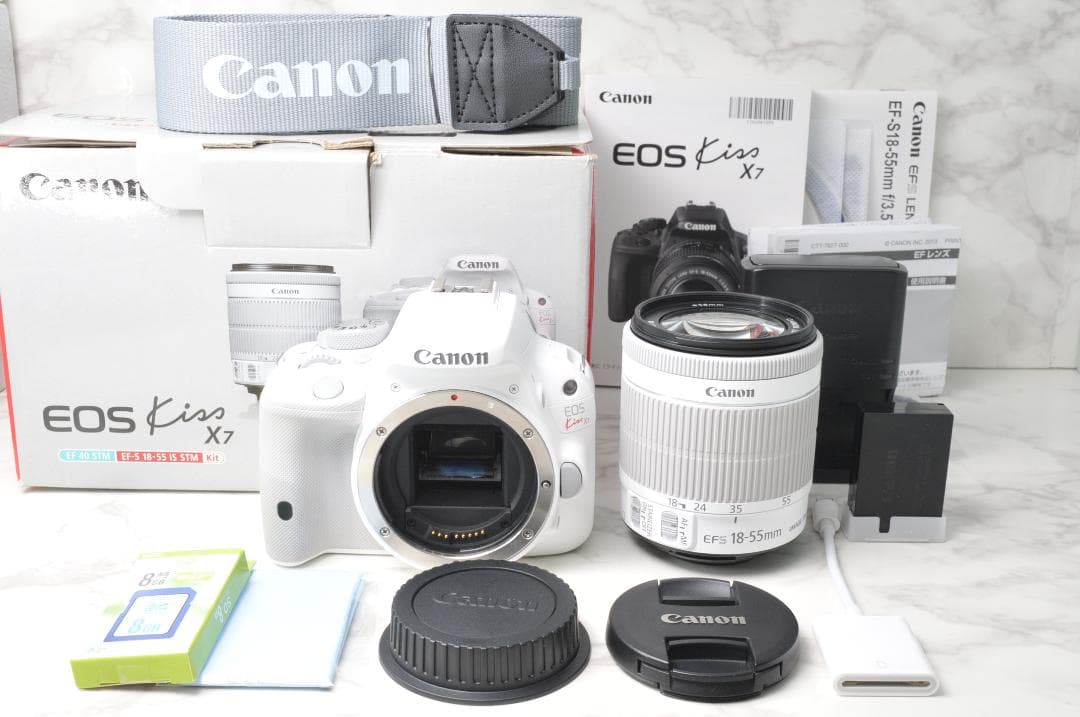 ショット数少なめ❣️Canon EOS Kiss X7⭐️ホワイト スマホ転送