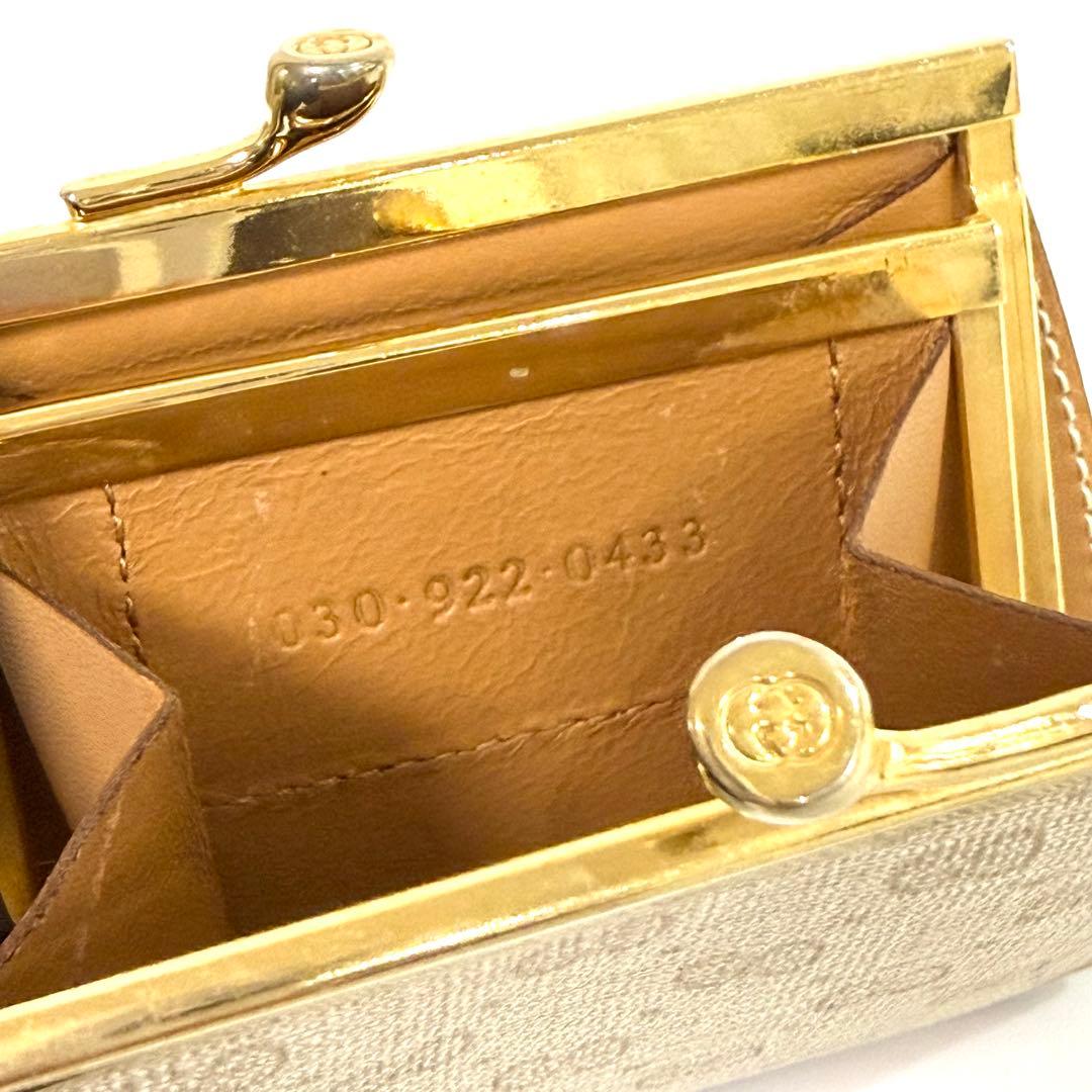 GUCCI グッチ GG柄 がま口 ケース 小銭入れ ベージュ ブラウン