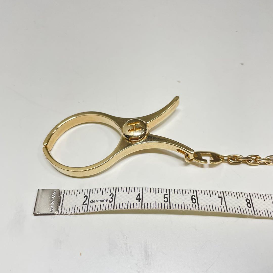 リ*ス様 Hermès グローブホルダー　ゴールド メタルリング チェーン付き