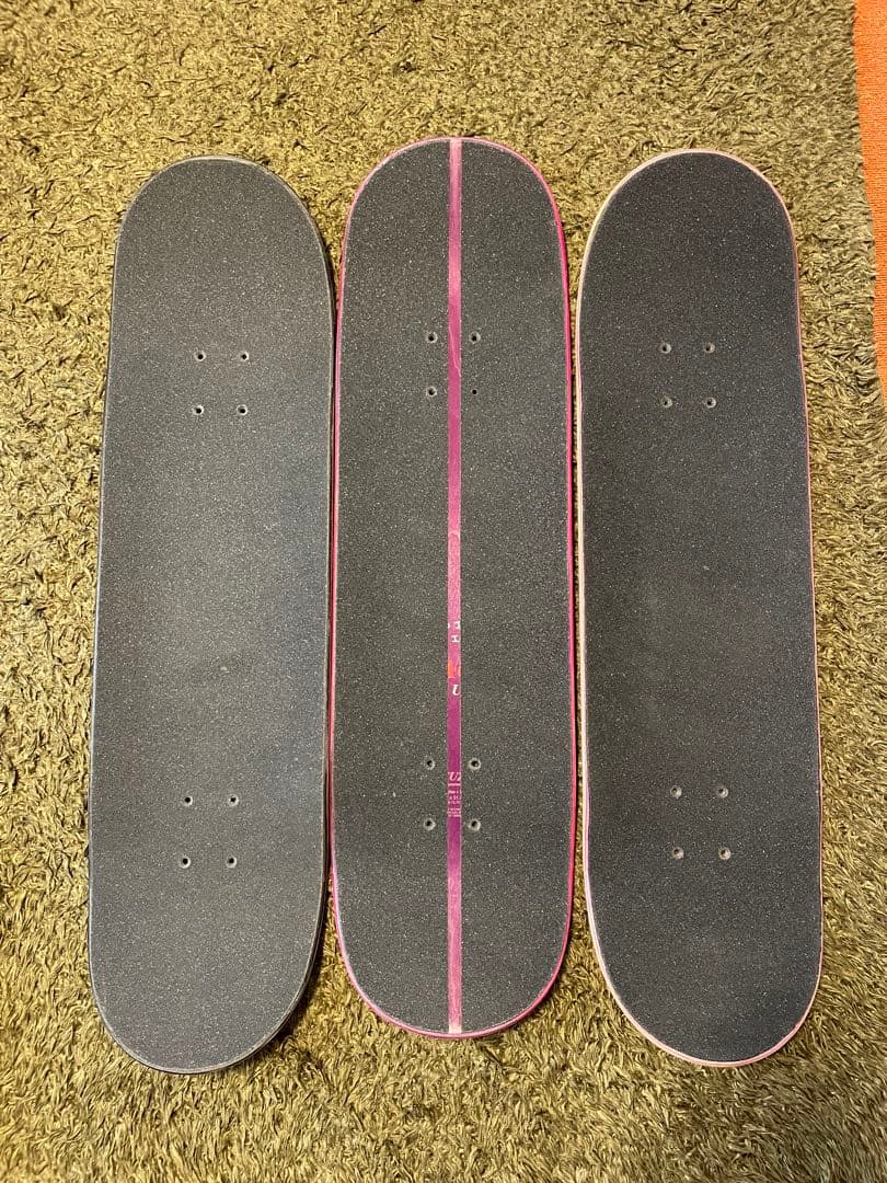 [pipiman893]スケートボードデッキ3枚(レールバー付き)セット