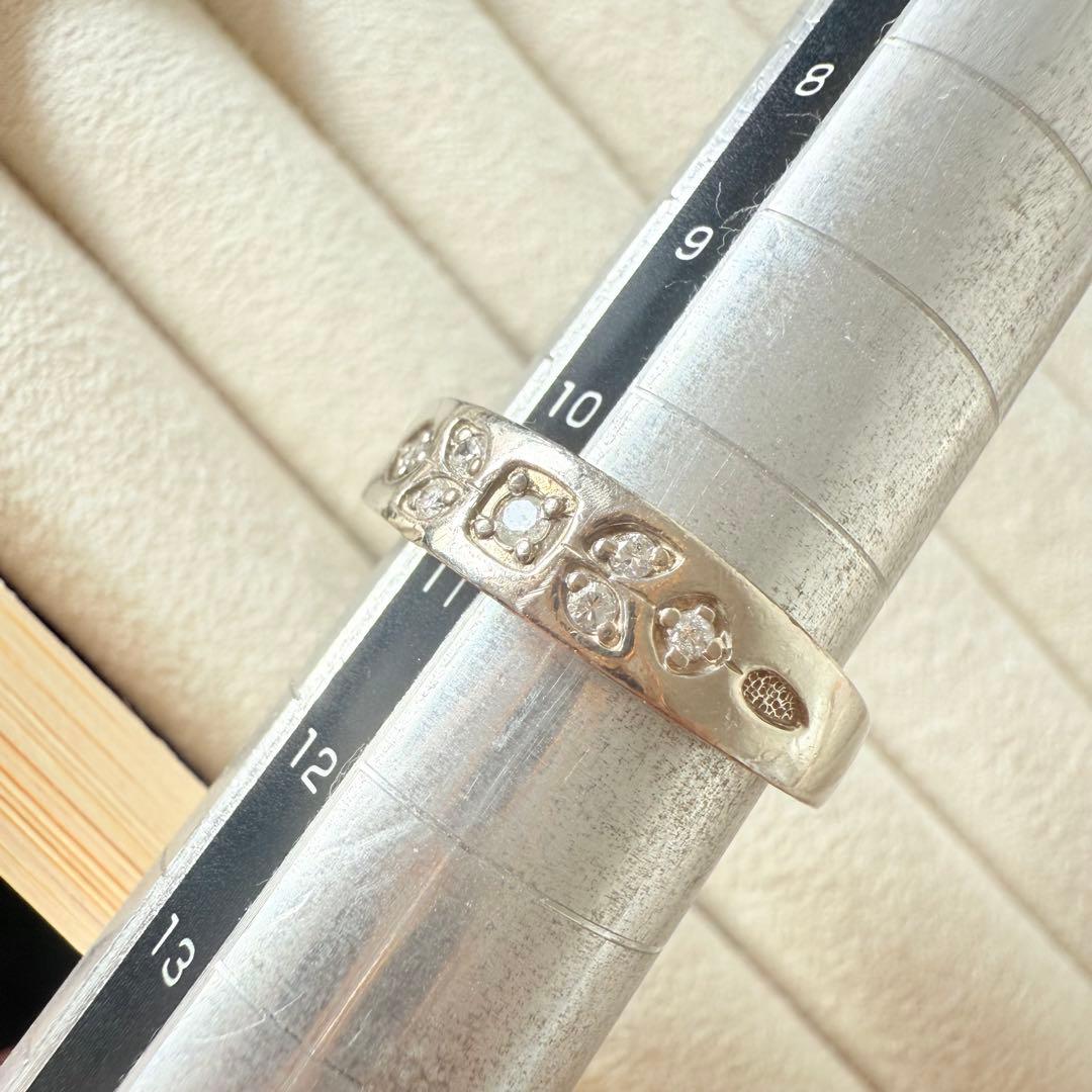 agate SILVER Pt200 ダイヤモンド リング 11 号0.08