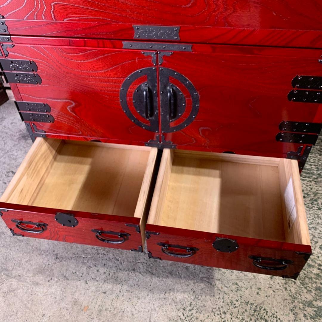 J412 青木産業 くれない W 870 昭和レトロ 和箪笥