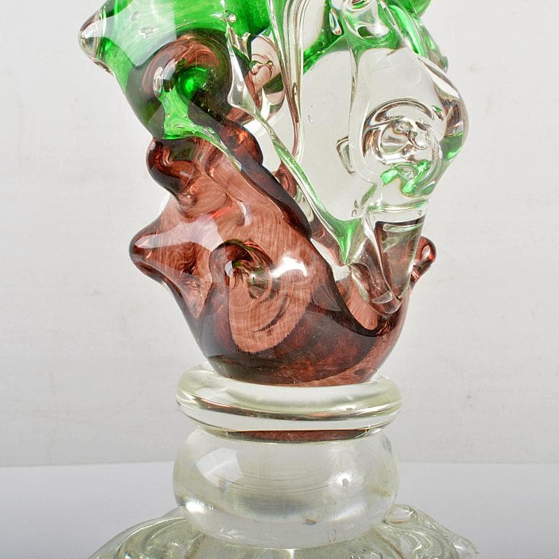 ガラス造形作家 イワタルリ 岩田瑠璃 ガラス器 花瓶 共箱 D R7497B