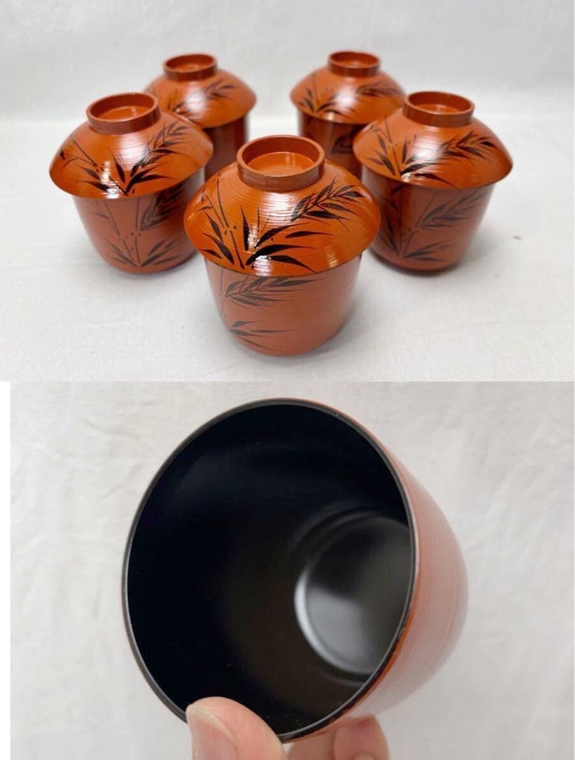 美品 懐石道具揃え 一式 黒塗 五客揃 利休形 共箱 茶道具