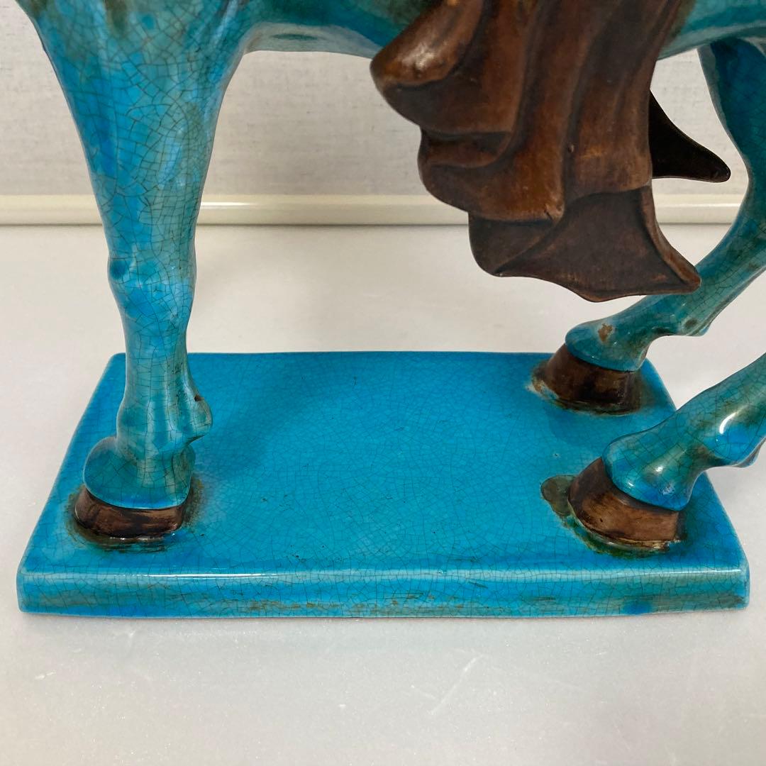 美品】ウマ 馬 陶器 イタリア 置物 インテリア 工芸品 美術品 A3393
