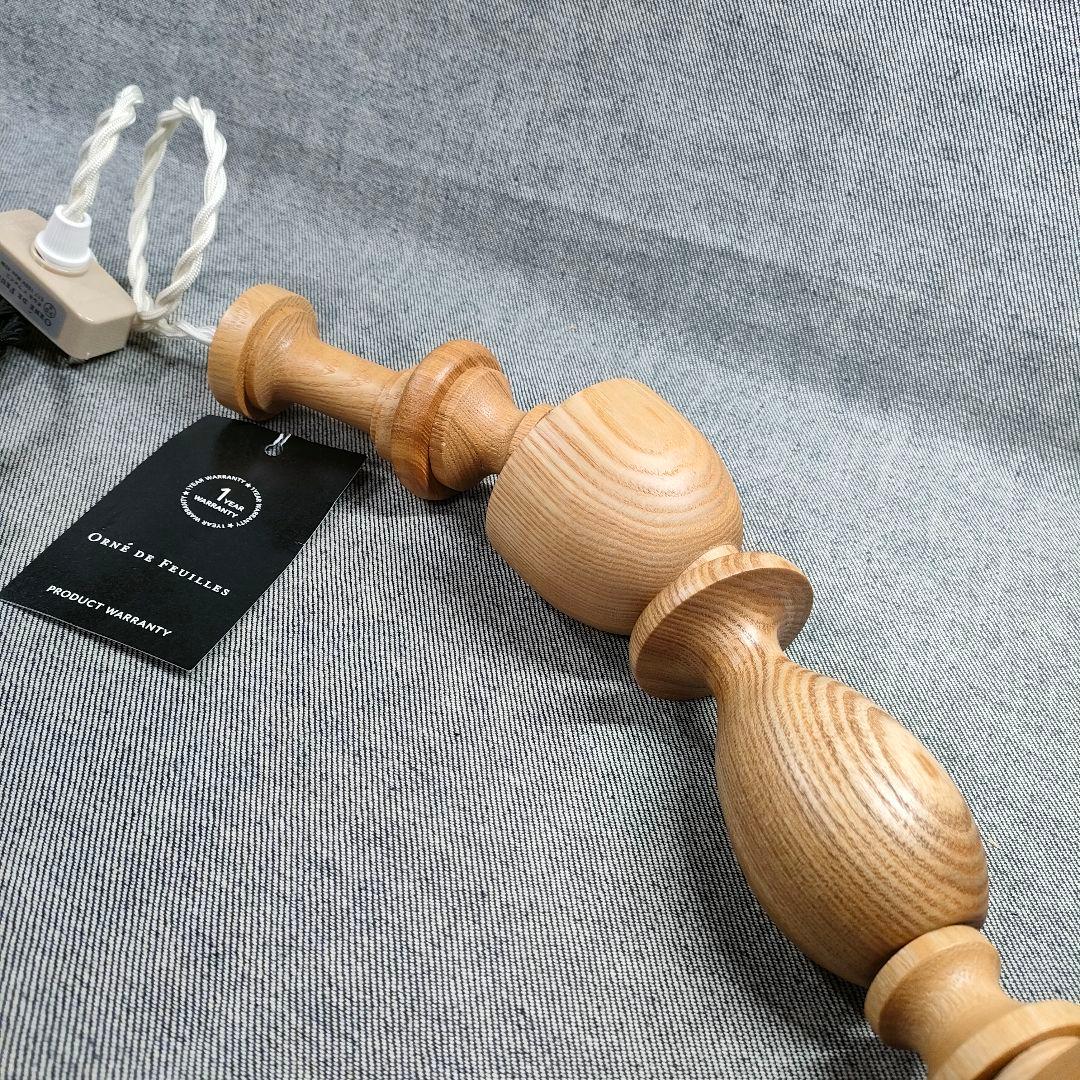 ☆美品☆オルネドフォイユ 木製ペンダントライト 1個（白コード）