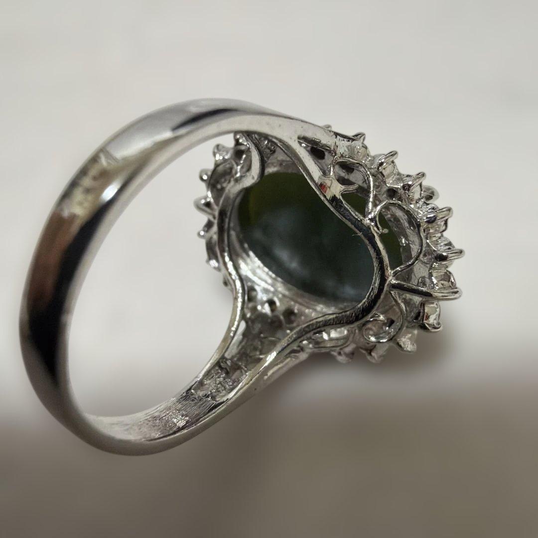 翡翠（軟玉＝ネフライト）リング・希少品リングサイズ：16号整理品