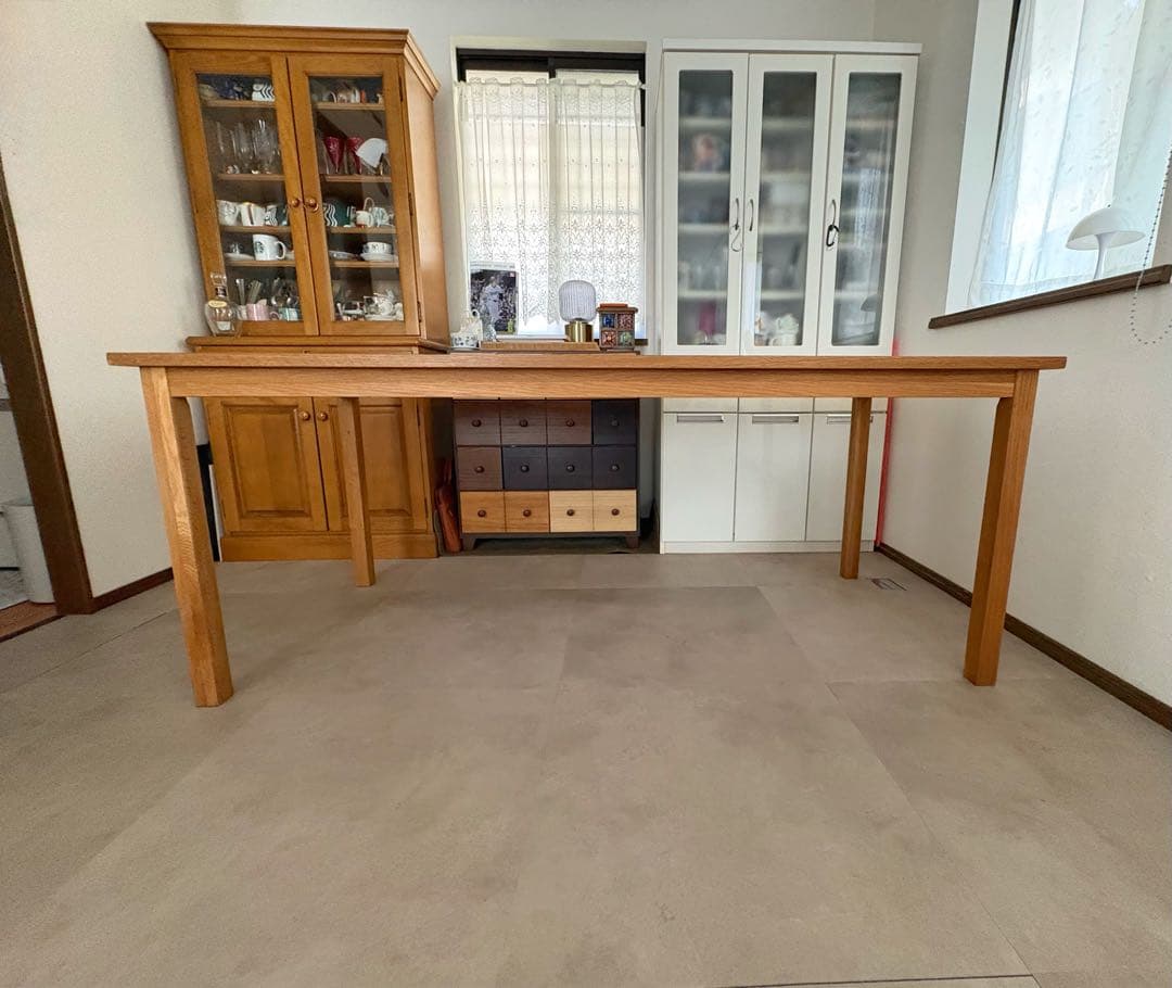 ダイニングテーブル180cm 無印良品 廃版 オーク材 無垢 オイル塗装