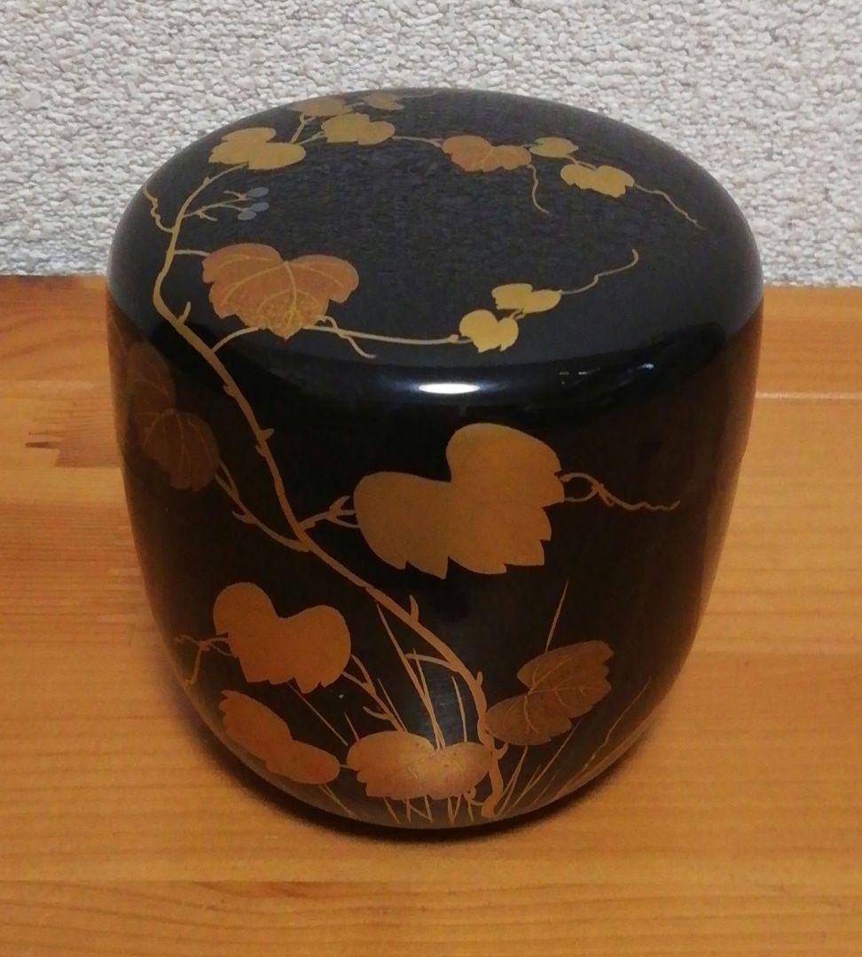 宗偏流　正春作　蔦蒔絵　棗　共箱　茶道具