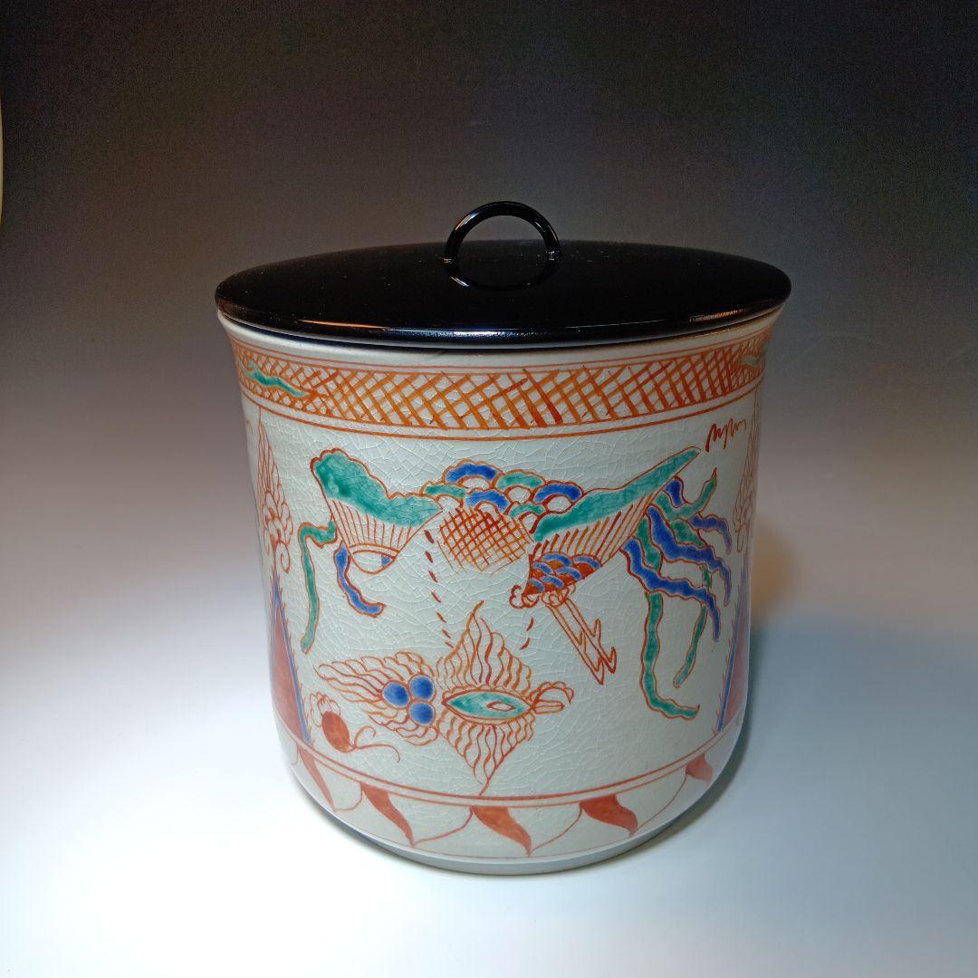 茶道具 大仙窯 赤絵鳳凰水指 共箱