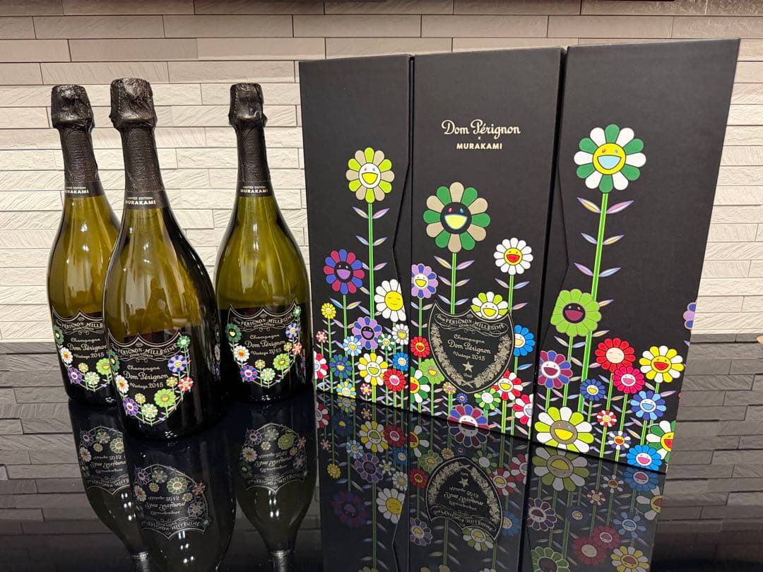ドンペリニヨン ヴィンテージ 村上隆 コラボ2015花柄完成BOX3本 最終