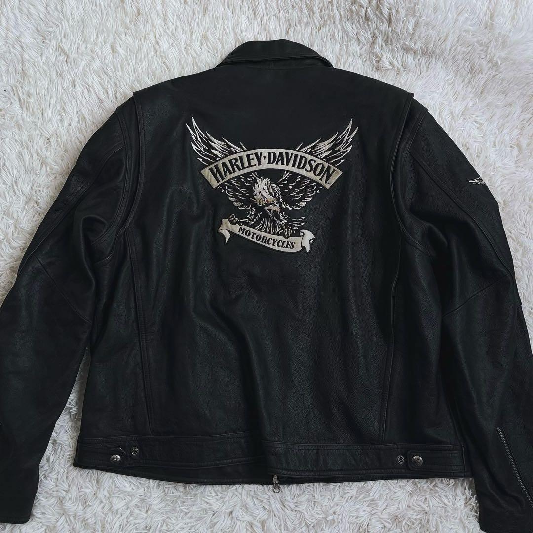 希少サイズ✨Harley-Davidson レザージャケット 刺繍 ライダース