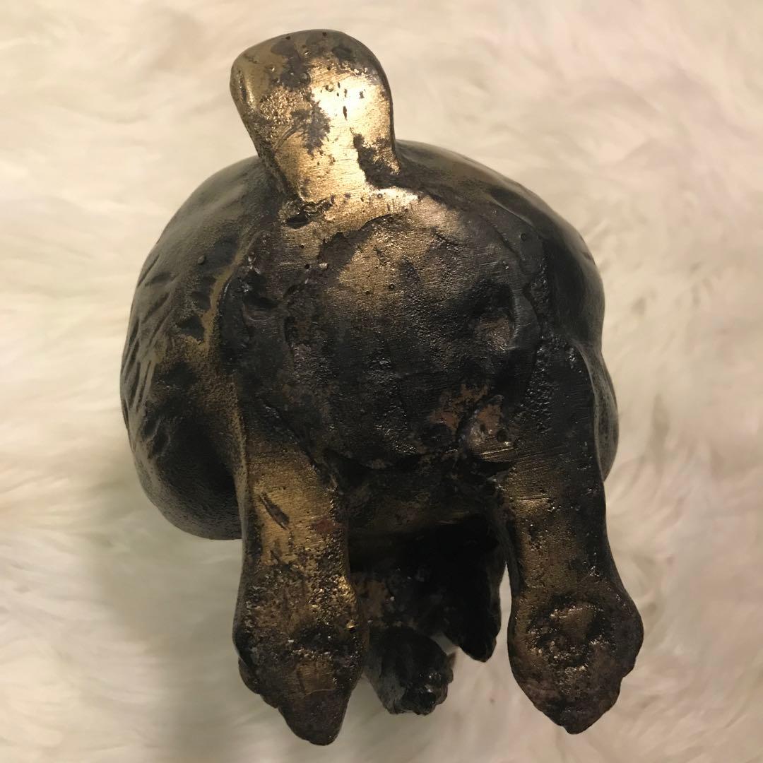 お宝品 】青銅兎置物 一対 有名作家 作 ? 銅のうさぎ ブロンズ 像