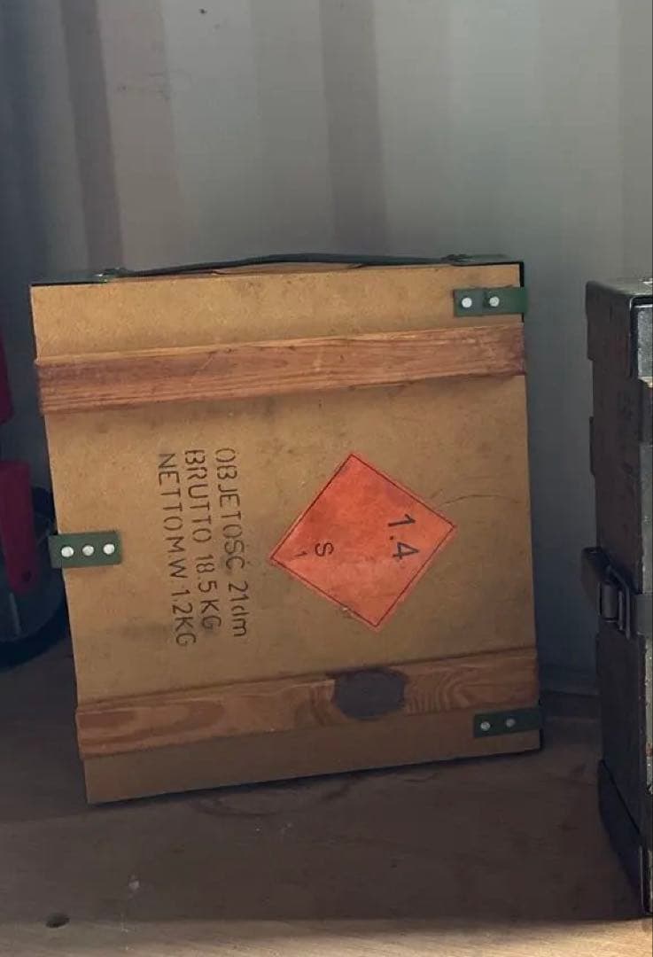 ユーロミリタリー実物 木製ボックス キャリーケース アンモボックス