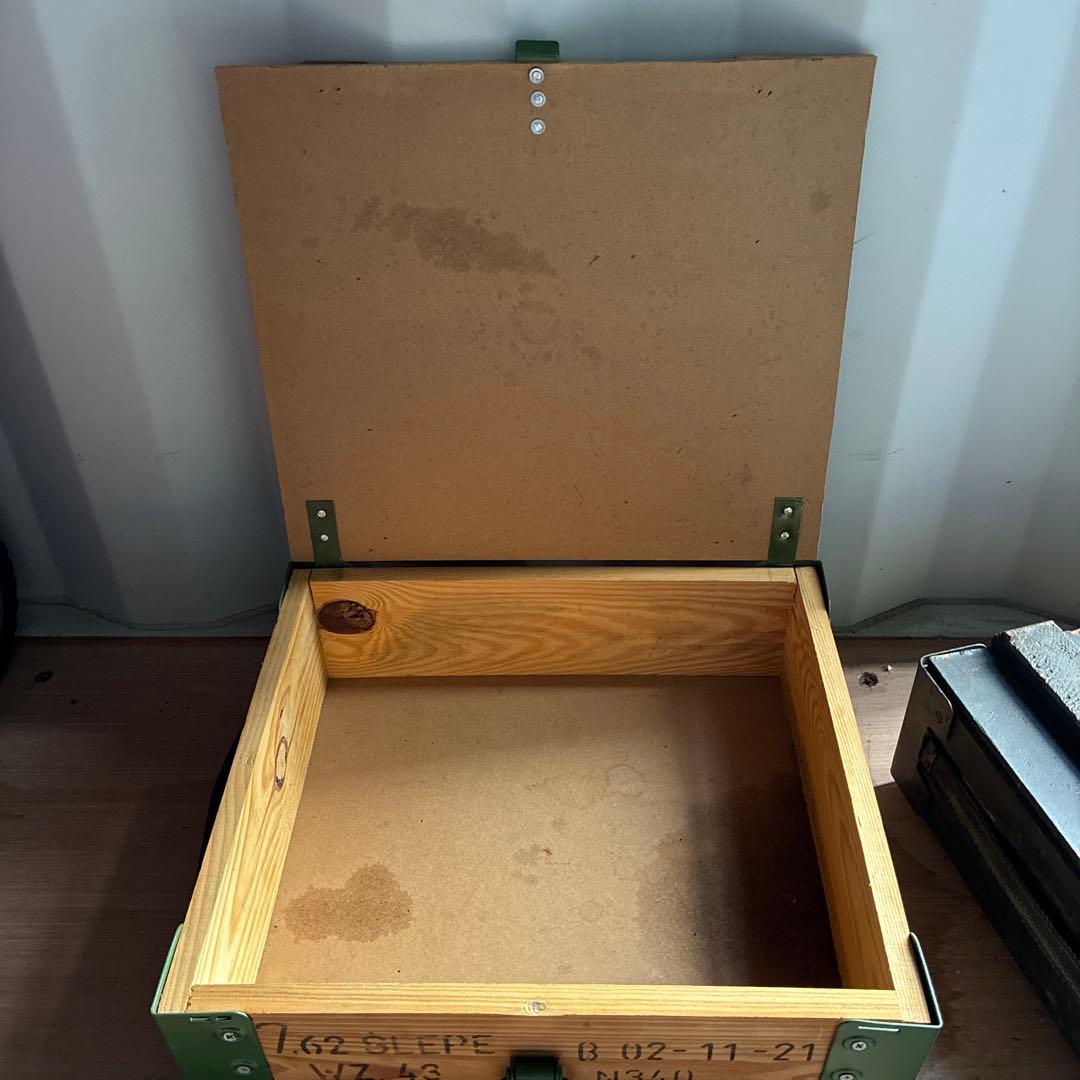 ユーロミリタリー実物 木製ボックス キャリーケース アンモボックス