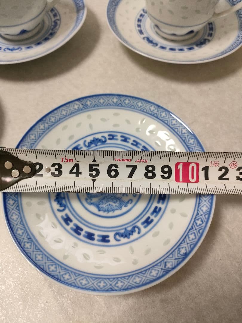 専用　中国　景徳鎮『玩玉』蛍手 龍文　デミタスカップ＆ソーサー5客