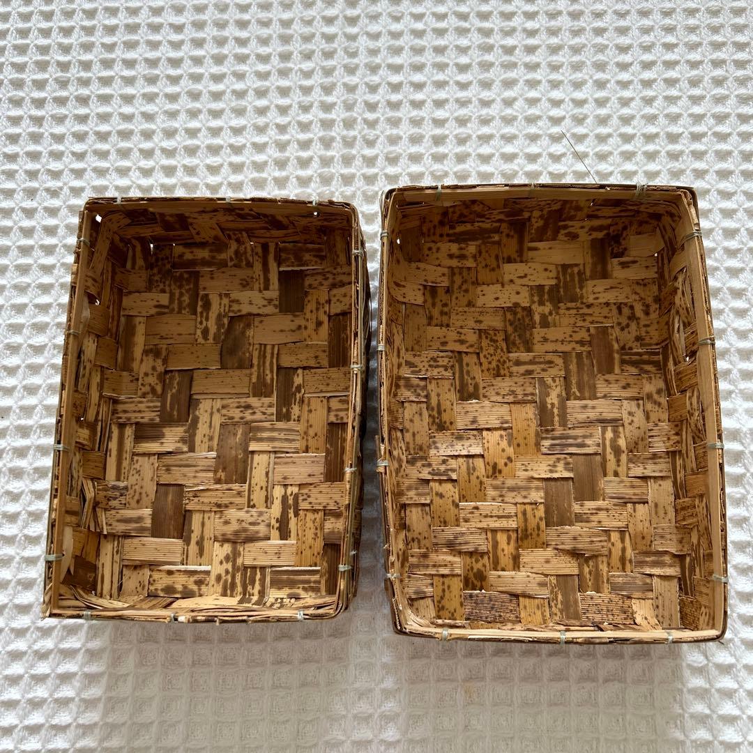 竹皮細工 竹皮編み 小物入れ お弁当箱 昭和レトロ風 - メルカリ