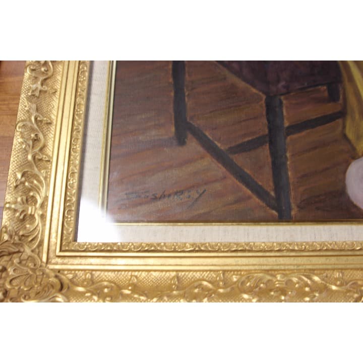 山口 草四郎氏 作 「パリーの少女」油絵 15号