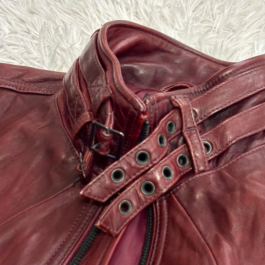 ✨美品✨ NICOLE レザージャケット L ボルドー 羊革 48 レッド