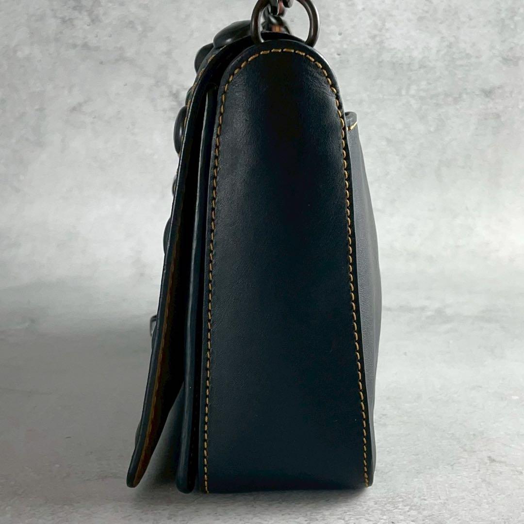 ✨稀少✨美品✨コーチ　ショルダーバッグ　2way スタッズ　パール　レザー　黒