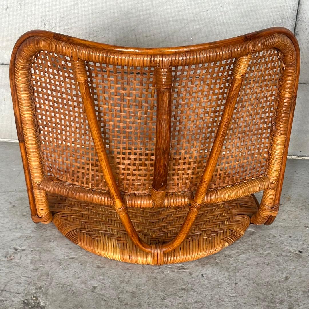 オールドラタン꧂籐ラタンフレーム 座椅子 ナチュラル天然素材 2脚セット