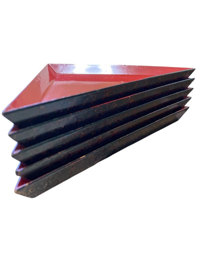 晴霞堂 内朱五寸五段両開重箱 桜皮 大正時代