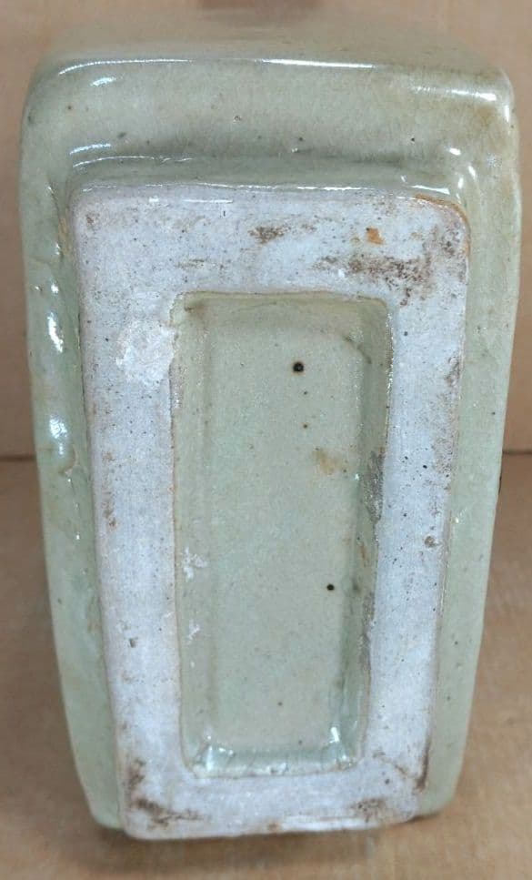 濱田庄司(浜田庄司) 白釉鐵絵扁壷 共箱 人間国宝 益子焼 美品 黍花文 花文