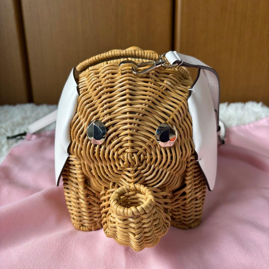 ✨️極美品 ケイトスペード エレファント かごバッグ タグ 保存袋付 斜め掛け