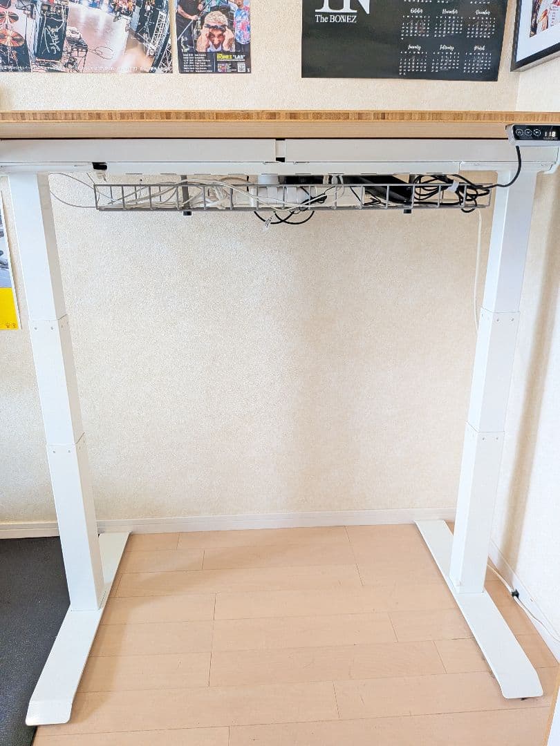 Flexispot e7 昇降式デスク 幅120cm 竹天板 ケーブルトレー付き