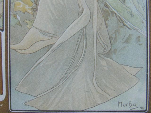 アルフォンス・ミュシャ、夕べの夢想、連作〈四つの時の流れ〉より