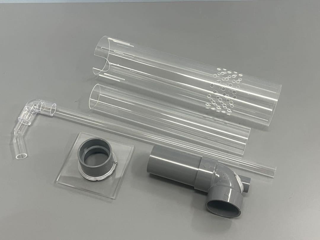 アクリル水槽オーバーフロー加工用 台座＋アクリル三重管配管セット H360用
