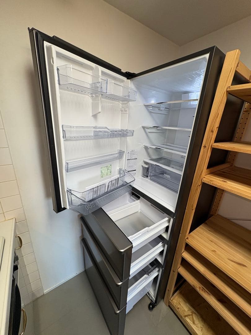 【アンブレラ】シルバー冷蔵庫 375L