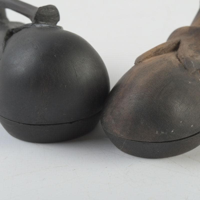 茶道具　瓢介作　黒柿　茄子香合　2点　共箱　V　9543