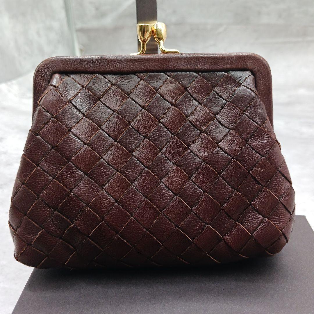 ✨希少✨ ボッテガヴェネタ ケース 小銭入れ がま口 イントレチャート 茶