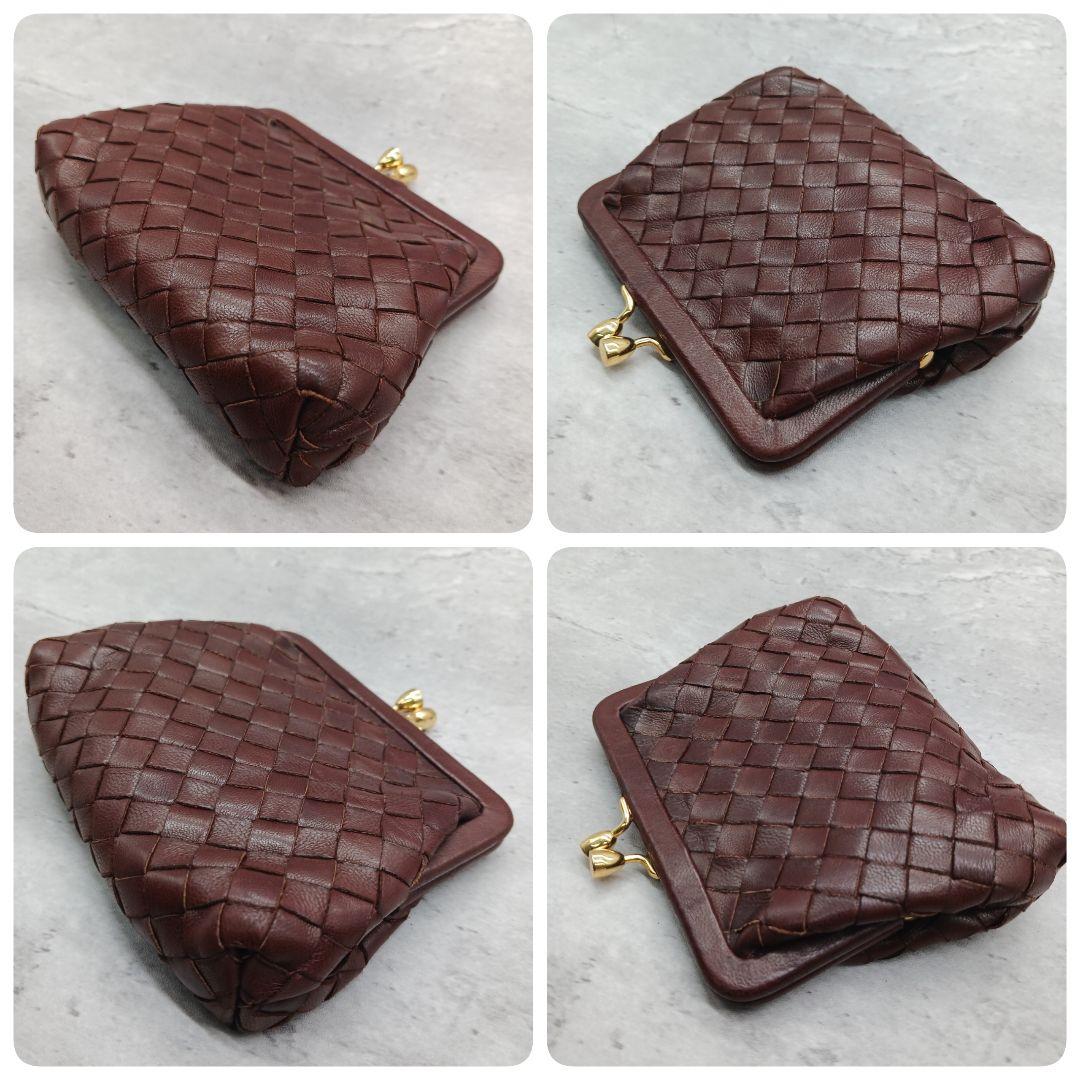 ✨希少✨ ボッテガヴェネタ ケース 小銭入れ がま口 イントレチャート 茶