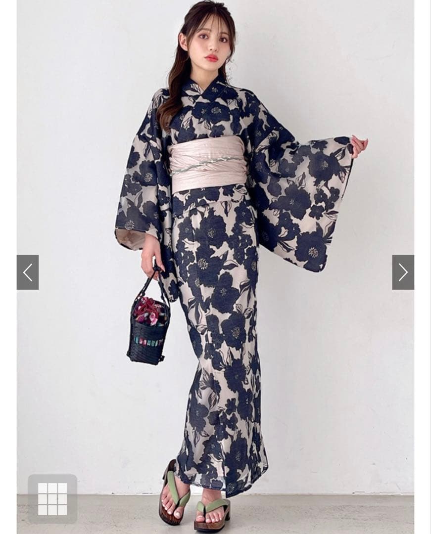 グレイル　GRL3点セット2Wayオーガンジー花柄セパレート浴衣　※本日発送可！