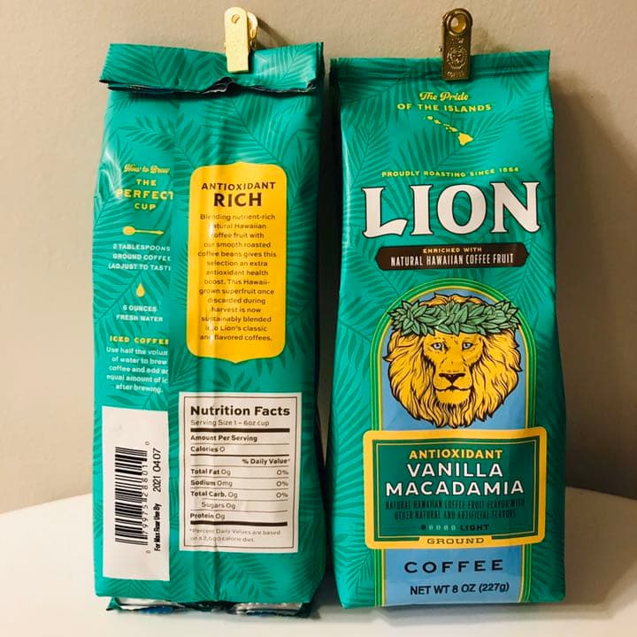 ライオンコーヒー バニラマカダミア 8バニラキャラメル8/140g 16袋