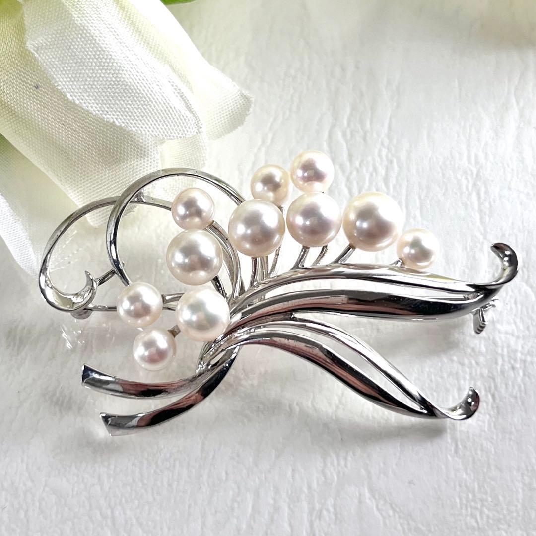 美品 最高級】ミキモト ブローチ パール リーフ 皇室御用達 9珠 正規品