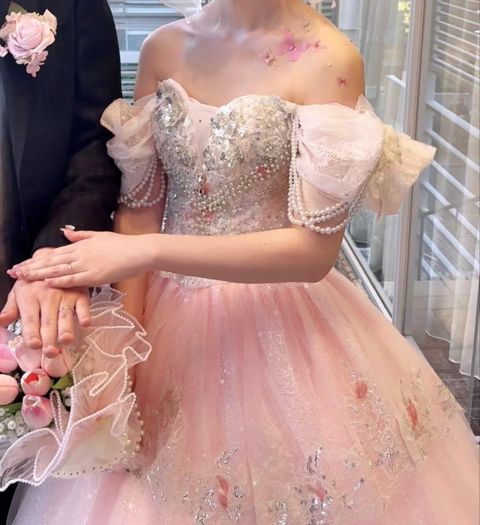 ウエディング ピンク カラードレス