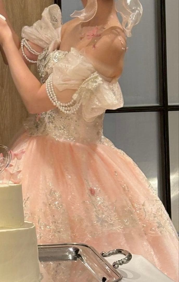 ウエディング ピンク カラードレス