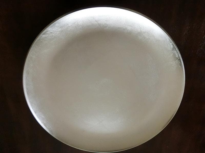 希少☆金箔 銀箔 芙蓉盆 飾り皿 漆器 大皿 正雲作 料亭 38cm 2